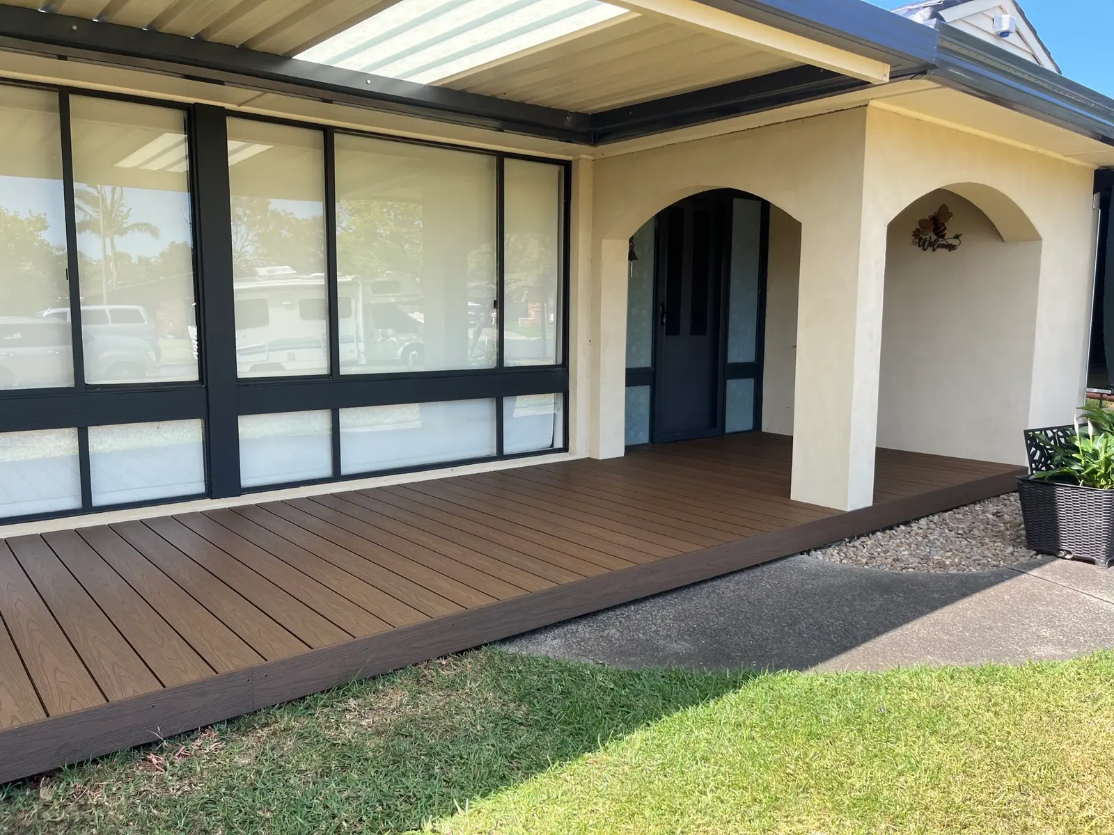 Composite front porch decking