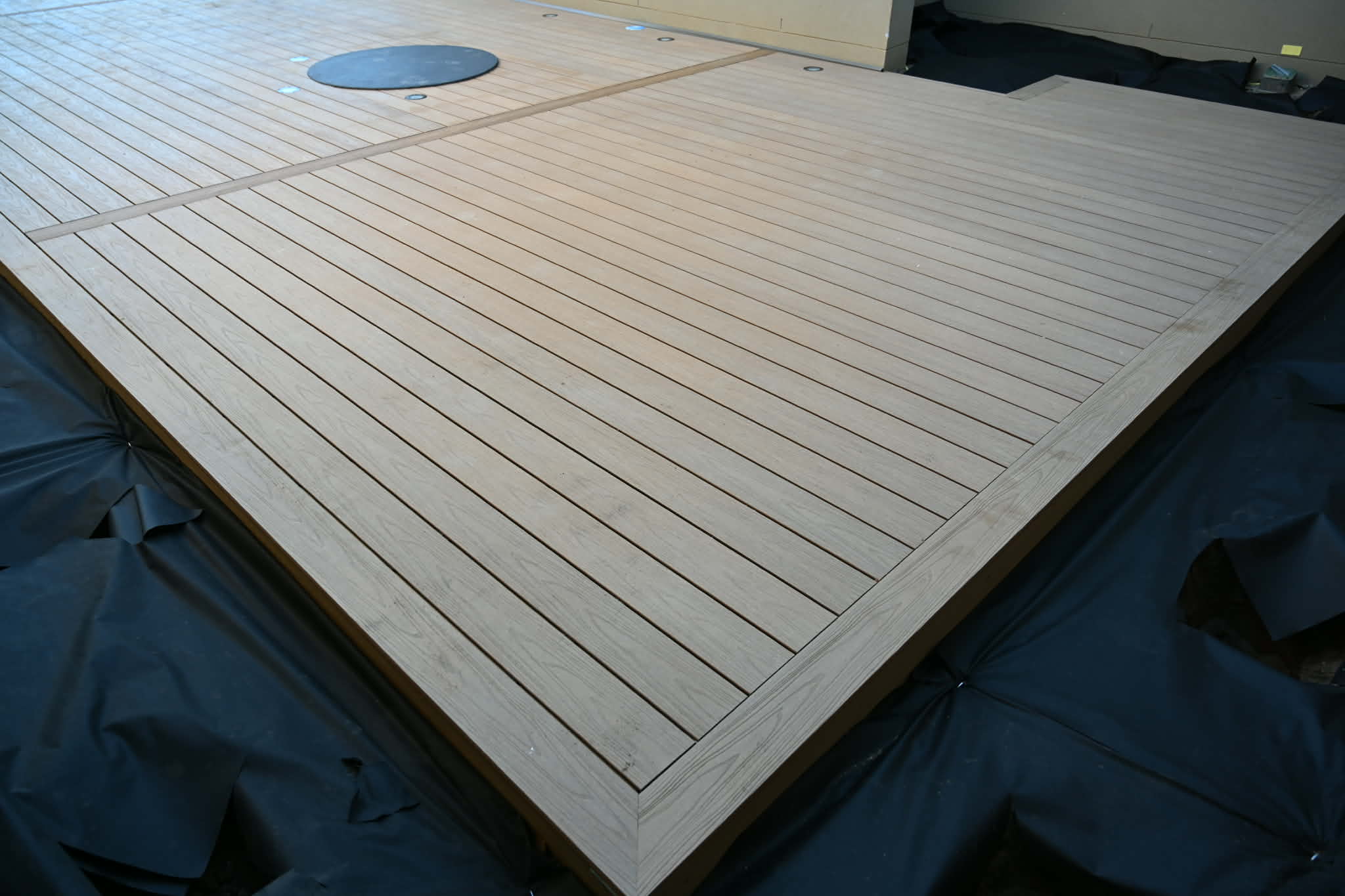 Composite decking with picture-frame border